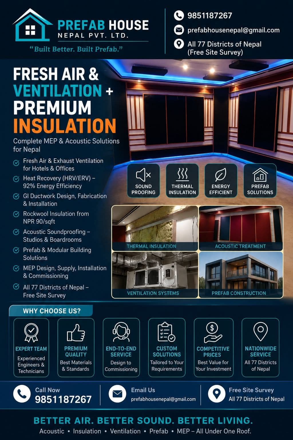 Fresh Air, Ventilation & Insulation Systems