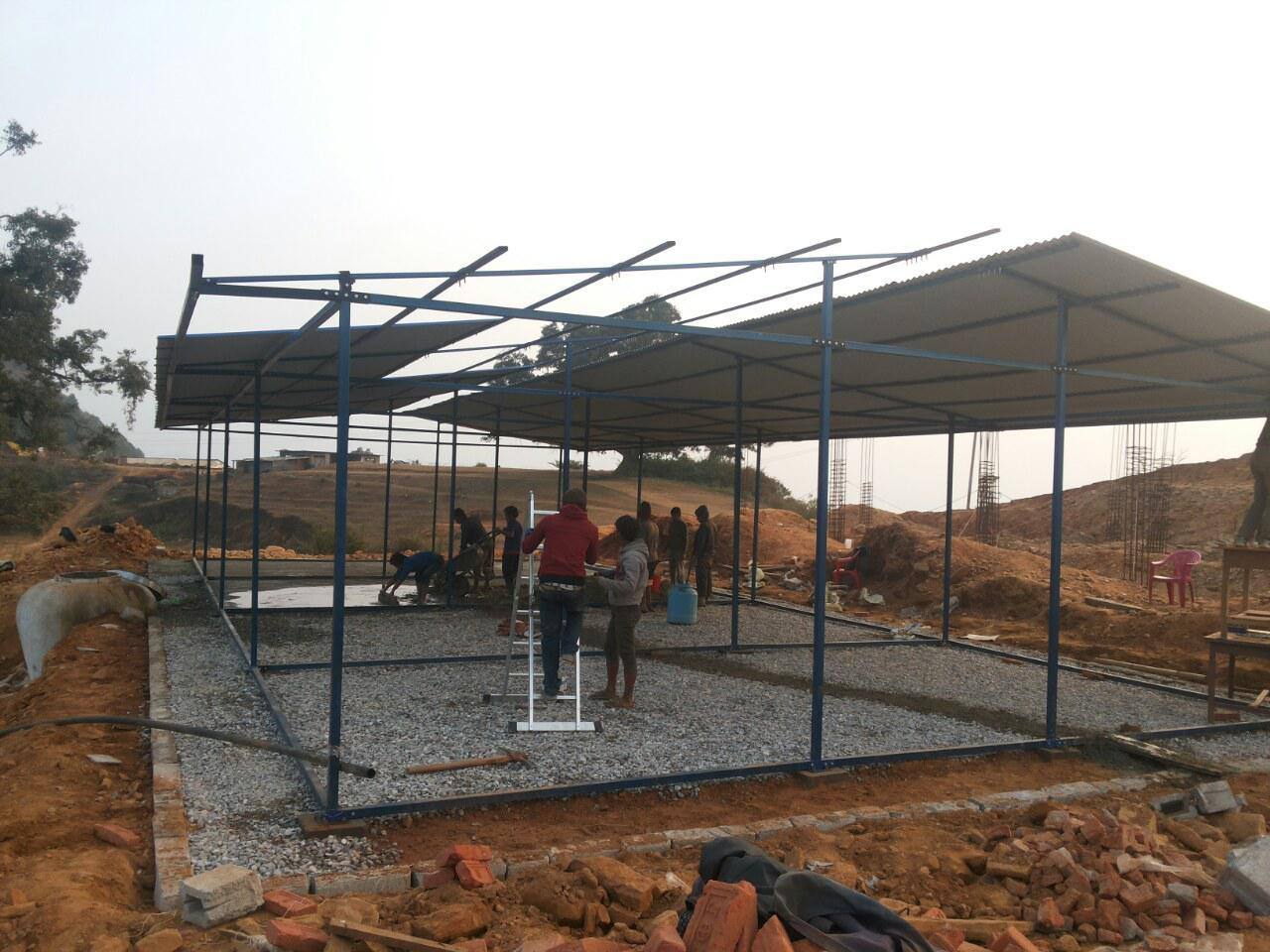 Steel Frame Erection in Progress