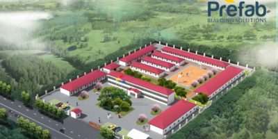 Prefab School Campus — Aerial View
